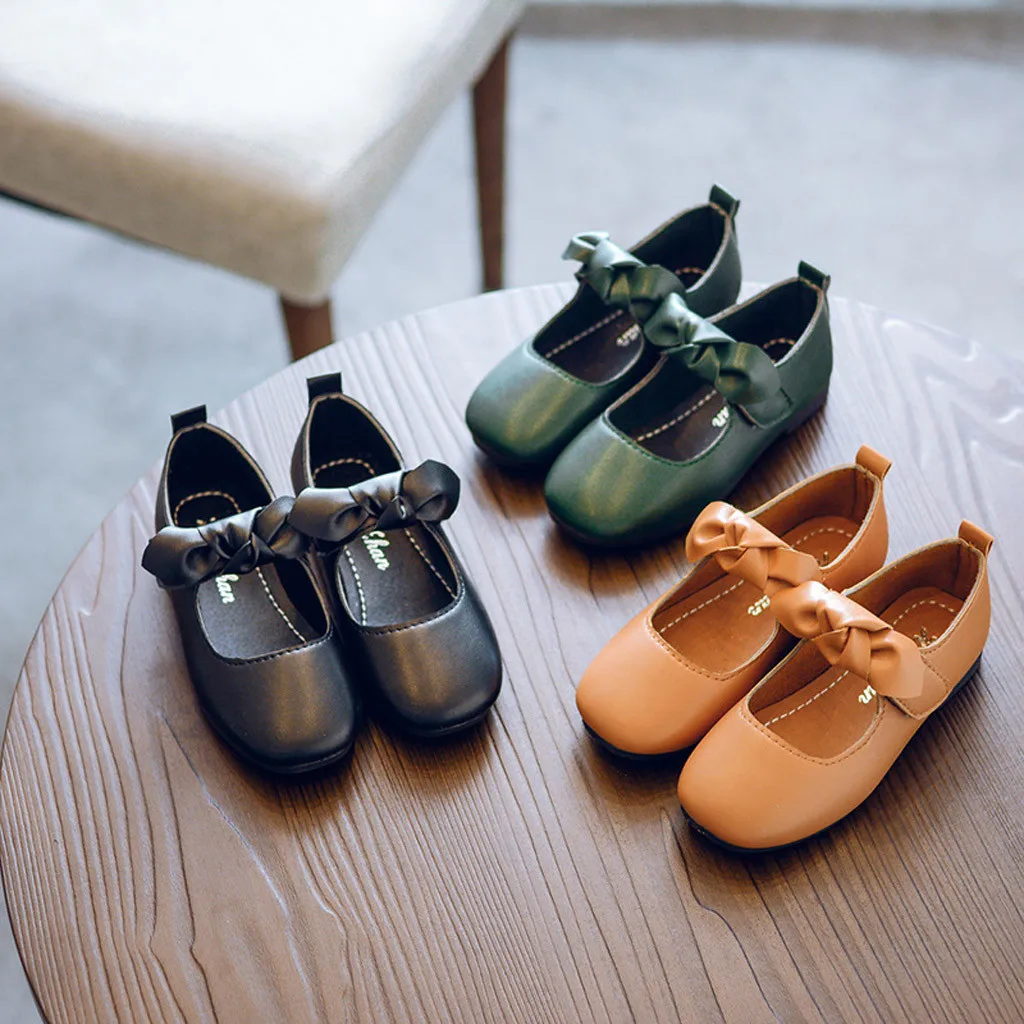 SAGACE/детская обувь; кожаная детская обувь на застежке-липучке для девочек; нескользящая детская обувь с бантом; детская повседневная школьная обувь без застежек