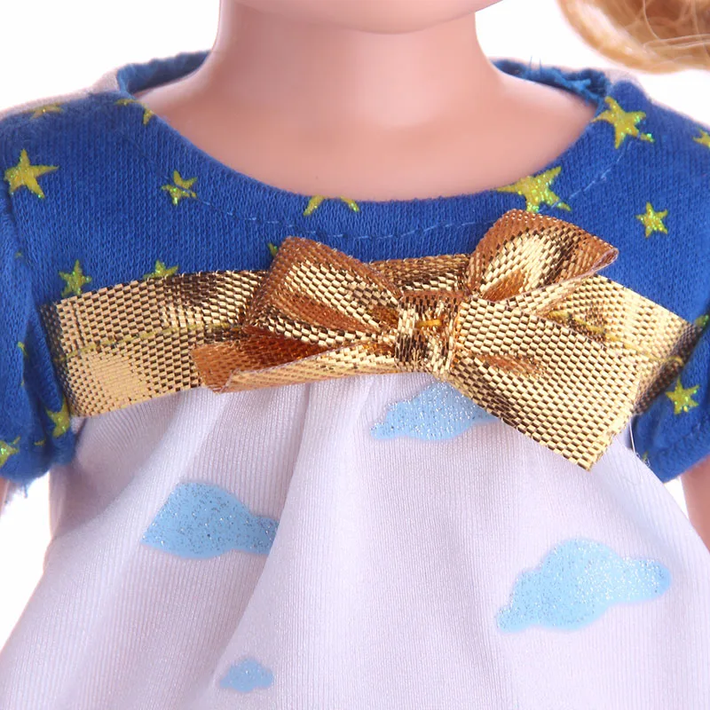 Стиль принцессы, Золотая лента, одежда с галстуком-бабочкой, платье, подходит для 14,5 Дюймов, Wellie Wisher, кукольная одежда, аксессуары, игрушки, подарок на день рождения