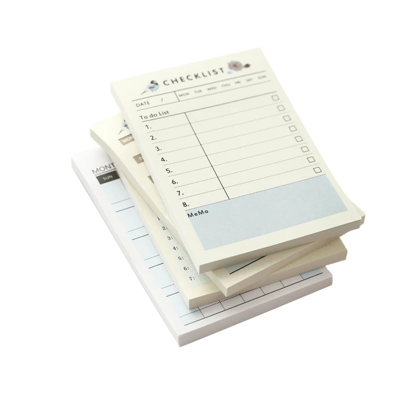 

2 Pcs Memo Pad Simple Notebook Creative Desktop Plan Notepad Sticky Notes Schedule for School Office