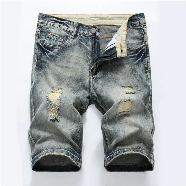 mens capri jean shorts