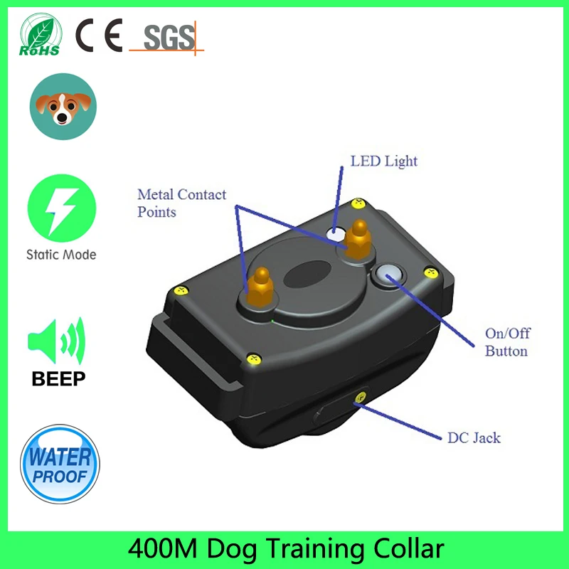 Пчеловода 400 измеритель перезаряжаемый и водонепроницаемый статический шок пульт дистанционного обучения собаки ошейник