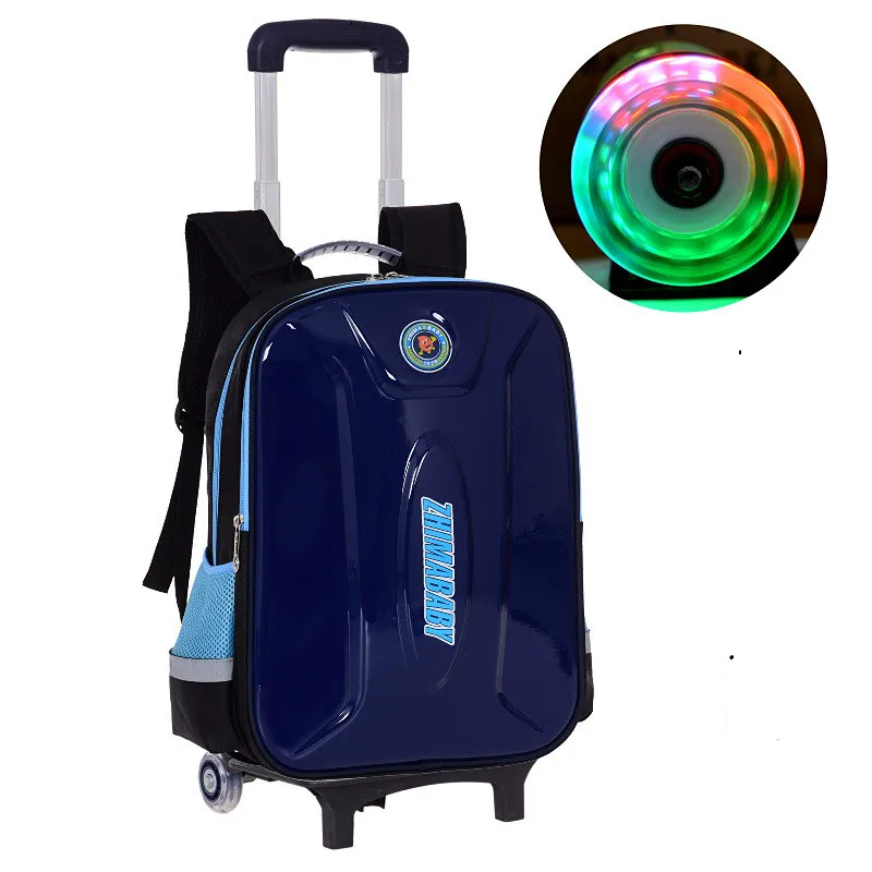 Children Trolley Backpack School Bags boys Grils Wheeled Bag Student