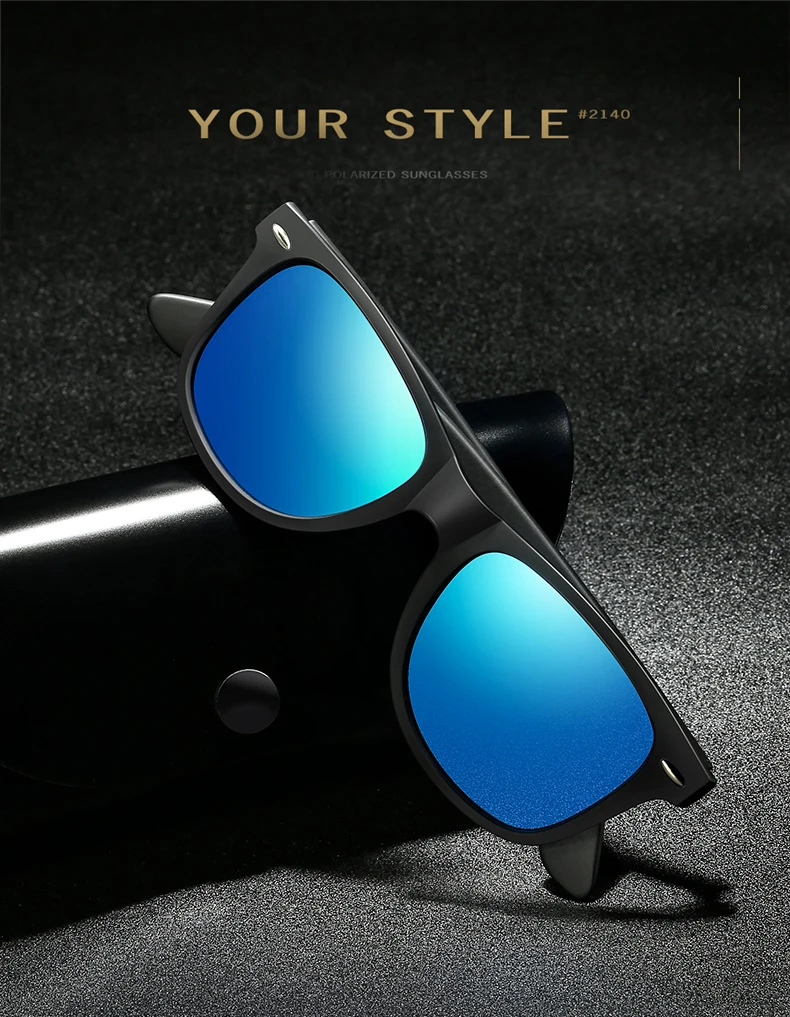 HDSUNFLY модные Для мужчин поляризованных солнцезащитных очков Для мужчин для вождения зеркала покрытие точки черная рамка очки мужские солнцезащитные очки UV400