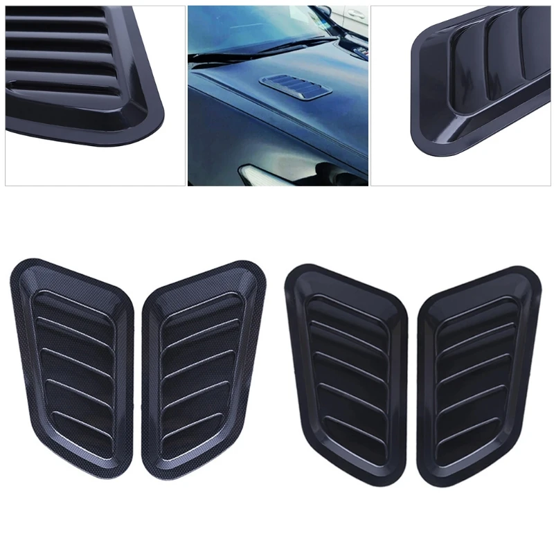

1 Pair Universal Car Sticker ABS Decorative Air Flow Intake Bonnet Vent Cover Hood New 10166