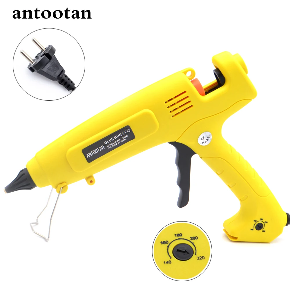 Ceny 110 V 220 V 300W ue wtyczka pistolet do klejenia na gorąco inteligentna regulacja temperatury miedziana dysza grzałka wosk grzewczy 11mm klej W sztyfcie
