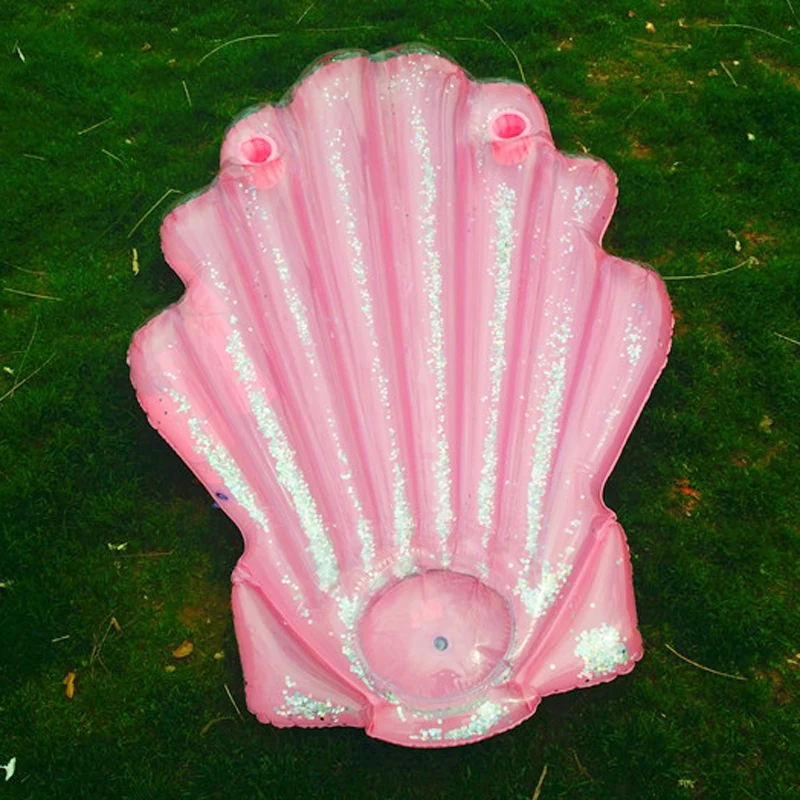 

Giant Pink Shell Inflatable Float Summer Swim Pool Sequins Shell Float Party Toys For Adult Water Lounger