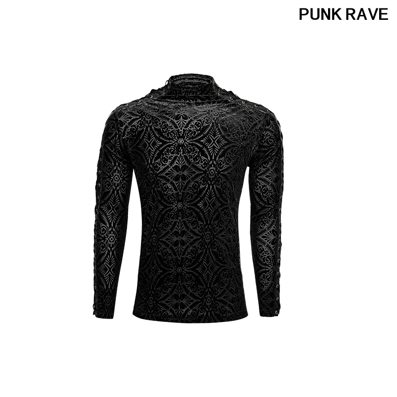 

Gothic black New Rock Personality bandage Men's T shirt Steampunk Motocycle Casual street T-SHIRT Top Punk Rave T-467