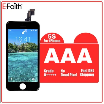 

A+++ 50 pcs/lot For iPhone 5S LCD Display With Touch Screen Digitizer Assembly Black And White Color No fingerprint features