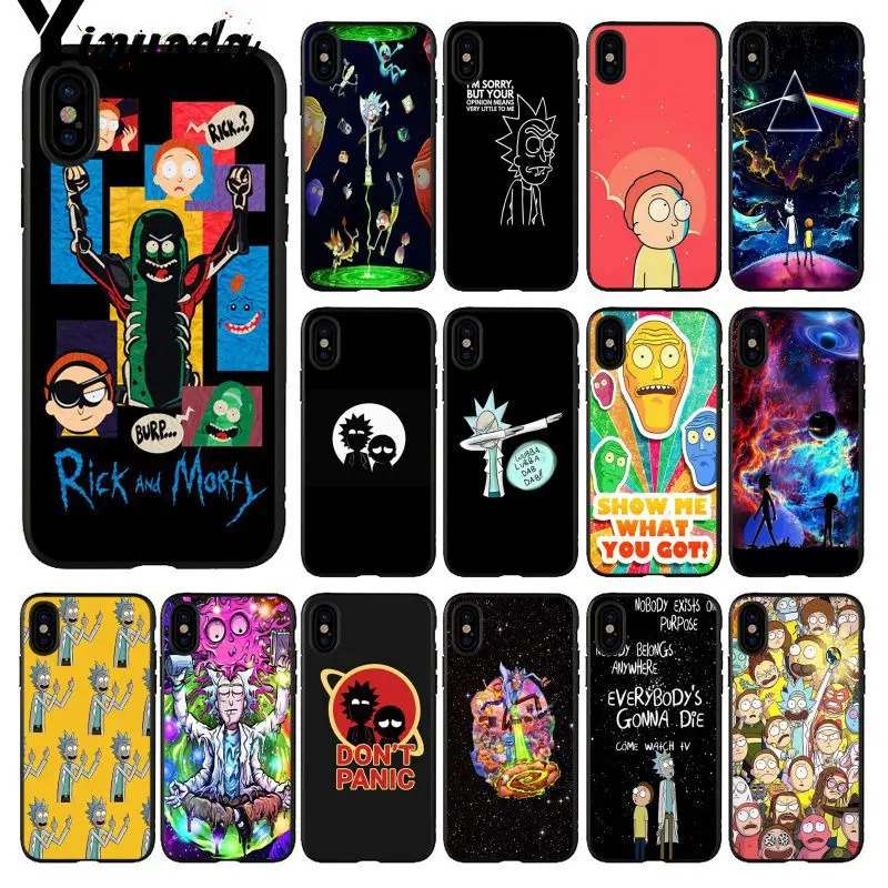 

Yinuoda Rick and Morty anime TPU Soft Silicone Phone Case Cover for Apple iPhone 8 7 6 6S Plus X XS MAX 5 5S SE XR Cover