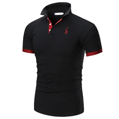 Men's new summer pure color slim trend POLO shirt casual short sleeve fashion