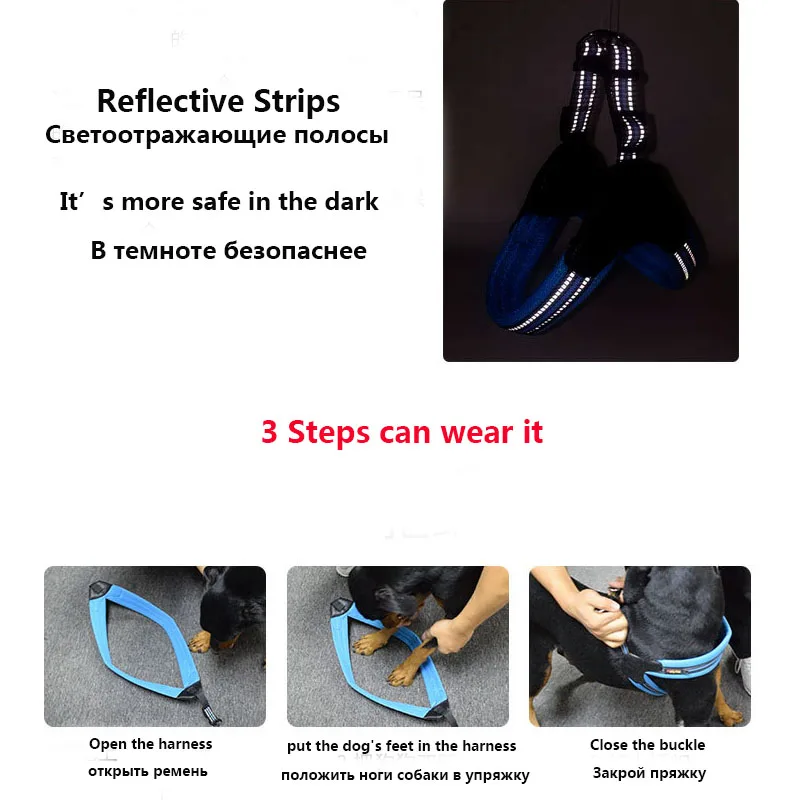 2019 Dog Harness Nylon+PU Leather Reflective Harnesses Vest For Small Dogs Basic Halter Harnesses Solid Black Vest For Dogs GS72