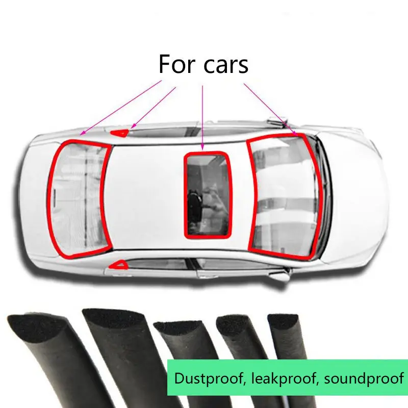 5M 196 Waterproof Rubber Seal Weather Strip Trim for Car Front Rear Windshield (10)