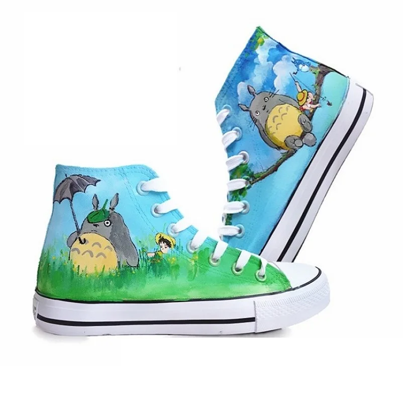 High-Q Unisex Anime Tonari no Totoro Shoes 3D Print Student Casual Canvas shoe plimsolls canvas shoes rope soled shoes