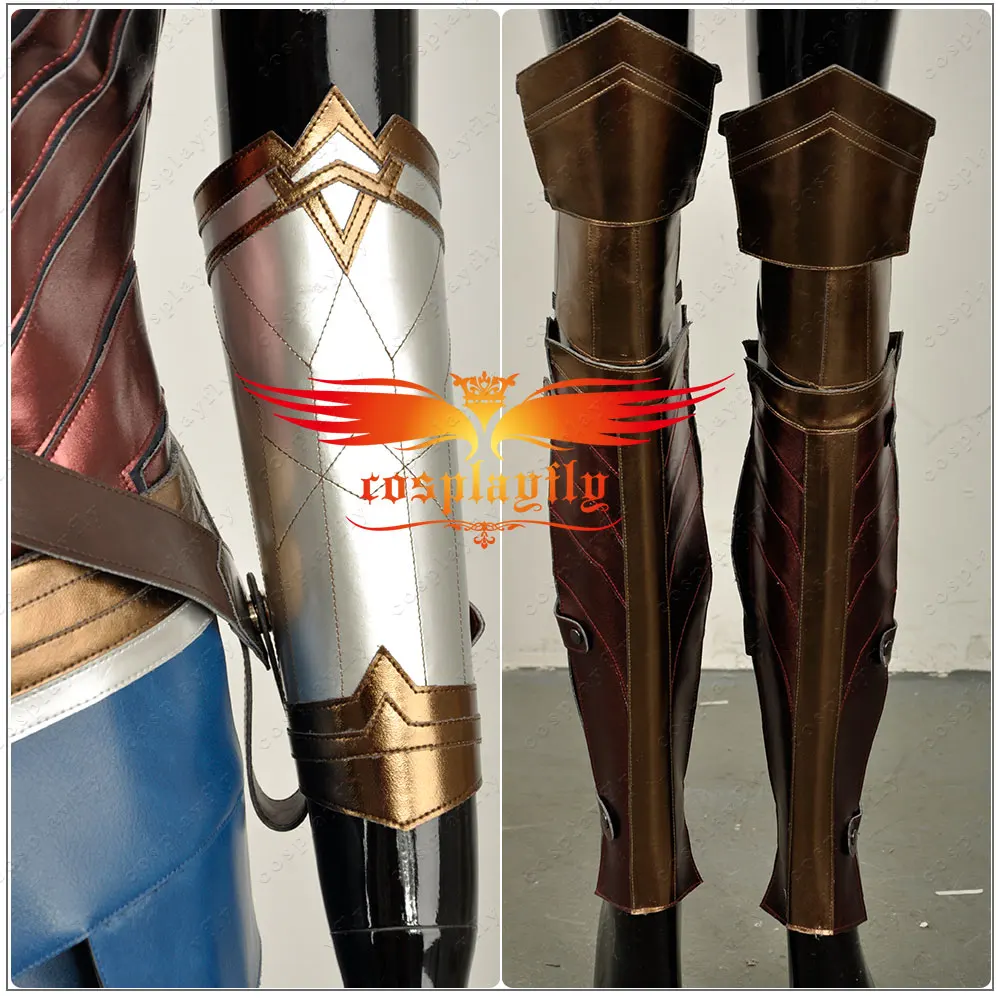 BatmanvSuperman:Dawn of Justice Wonder Woman Costume Adult Cosplay with Rope Gift / Silver Wrist Guards (Seperate Corset&Dress!)