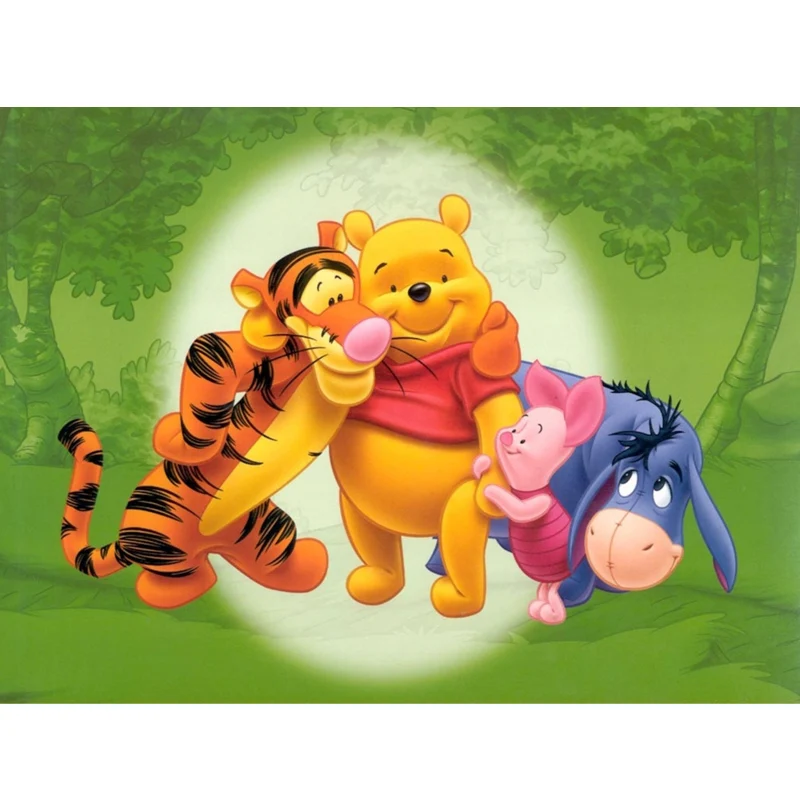 5D DIY Square Diamond Painting Bear Cross Stitch Cartoon Winnie the Pooh and Tigger Needlework Home Decorative | Дом и сад