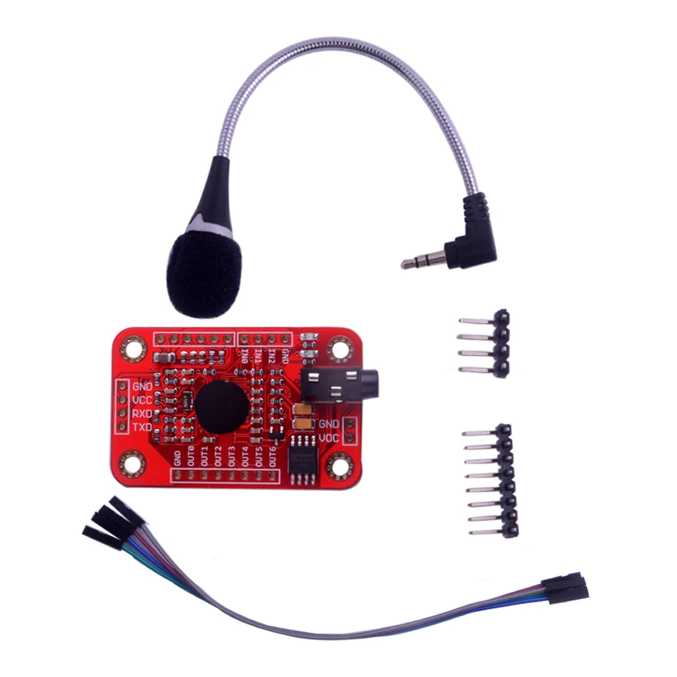 Модуль распознавания голоса V3, доска распознавания голоса с микрофоном для Arduino 4,5-5,5 V RCmall FZ0475