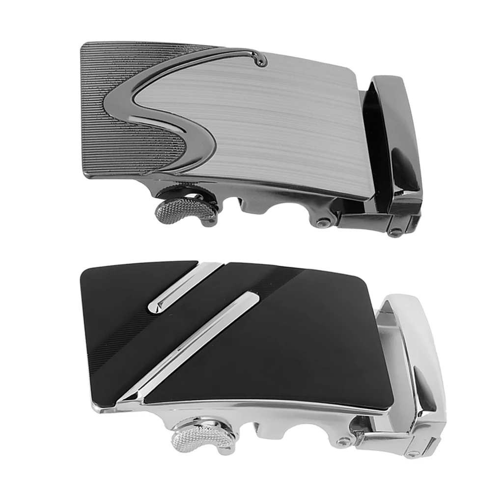 2PC Fashion Men's Business Alloy Automatic Buckle Unique Men Plaque Belt Buckles for 8cm*4cm Men Apparel Accessory