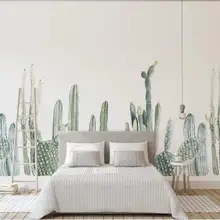 Кактусы, настенные фрески, обои для гостиной, спальни, домашний Настенный декор, обои в рулонах, бумажные рулоны, кактус, цветок на заказ