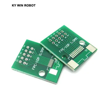 

Free Shipping 10 PCS/LOT Double Side 0.5mm 1mm FFC FPC 10P 10 Pin to 2.54mm DIP Moudle PCB Board Adapter Socket Plate