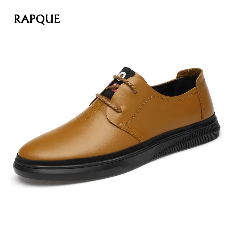 

Top quality soft genuine leather casual shoes men black yellow Outdoor fashion shoes male slip-on loafers robber sole footwear