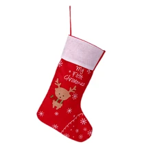 Рождественские чулки лося носки Санта Клаус подарки из конфет Сумочка носок Декор Рождественская елка украшения