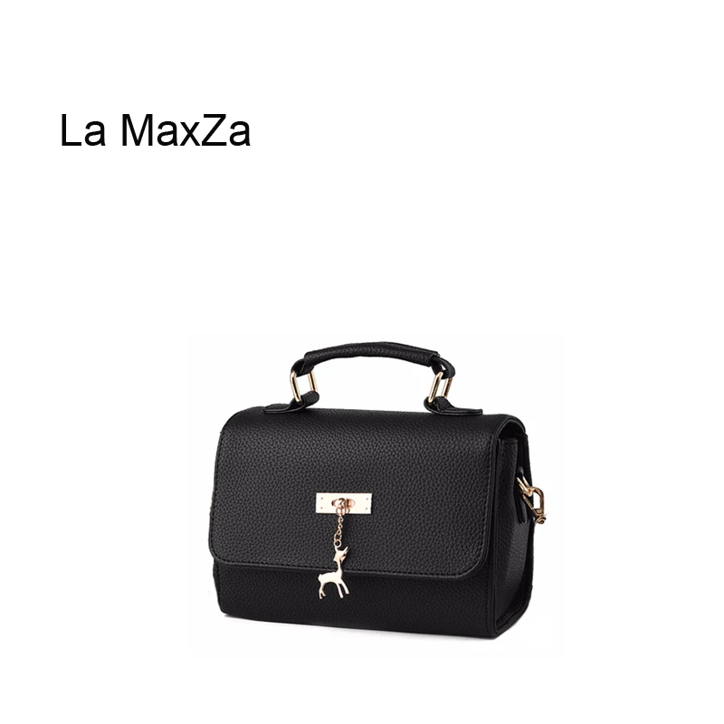 

La MaxZa Europe Style Small Square Bag PU Leather Handbags Crossbody Shoulder Pretty Girls and Women (Black) Fashion Handbags
