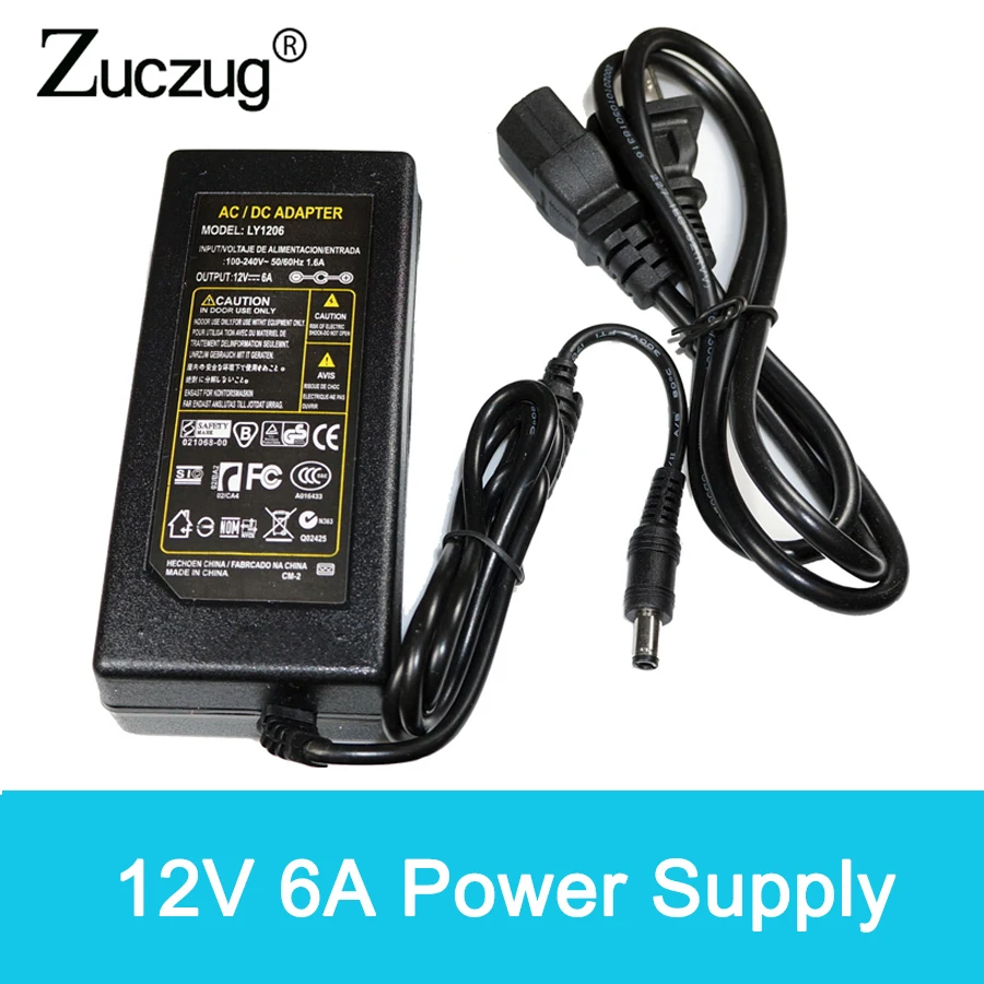 

12 v Power switching Adapter ac to DC 12V 6A 72W Converter led driver Power Supply Charger For LED Strip power supplies