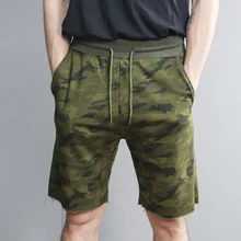 Новое поступление; Летнее Для мужчин хлопок Повседневное камуфляжные шорты Для мужчин военные Армейский зеленый Elasticed талии модный бренд Пляжные шорты K818