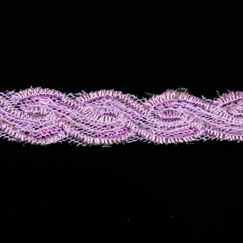 Violeta Oro Lentejuelas Apliques Bordados cinta de terciopelo decoración de recorte Motif