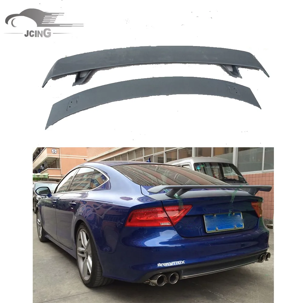 FRP Unpainted Rear Trunk Boot Spoiler Lip Wing For Audi A7 S7 RS7 2007