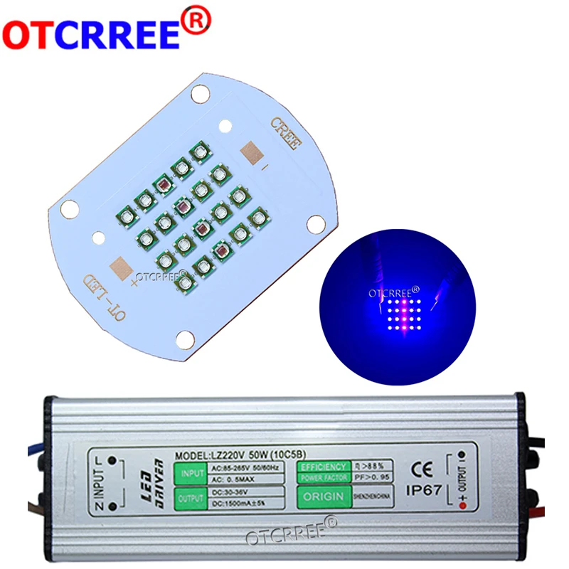 Hydroponice CREE 50 Вт 60 Вт COB светодиодный светильник для растений XPE Королевский синий 450nm+ темно-красный 660nm для комнатной посадки заполняющий светильник