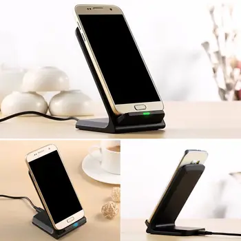 チーワイヤレス充電器標準ラウンドホワイト充電パッドとチーレシーバアダプターセット iphone 5 5 s 5c 6 6 s 7 7 プラス