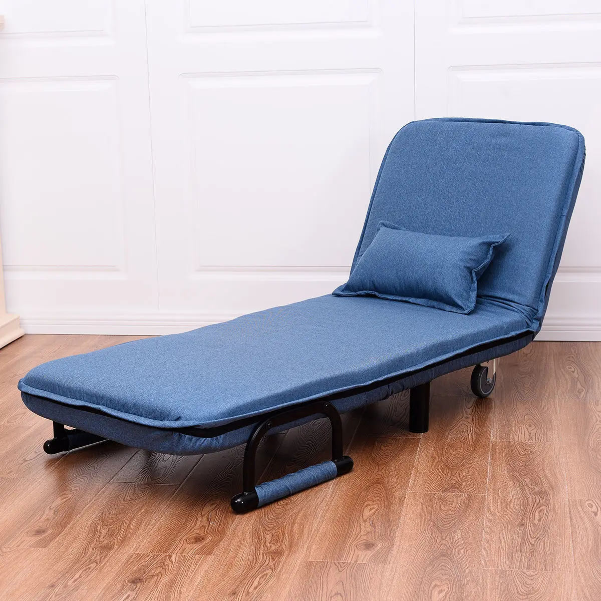 Giantex Convertible Sofa Bed Modern Folding Arm Chair Sleeper Leisure Recliner Living Room Lounge Couch Furniture HW54759BL