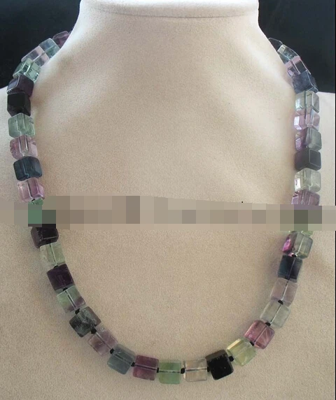 

ddh003804 flourite square 8mm necklace 28% Discount