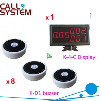 

Hotel Paging Ordering System 1 screen receiver with 8 table bell buzzer