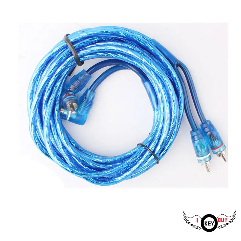 1pc Highfidelity Transparent Clear Blue Car Subwoofer Wire Kit Lotus