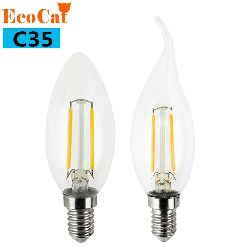 

LED Edison Lamp C35 E14 LED candle light Filament Retro Clear Lamp 2W 4W 6W 220V 240V Cold Warm White for Chandelier