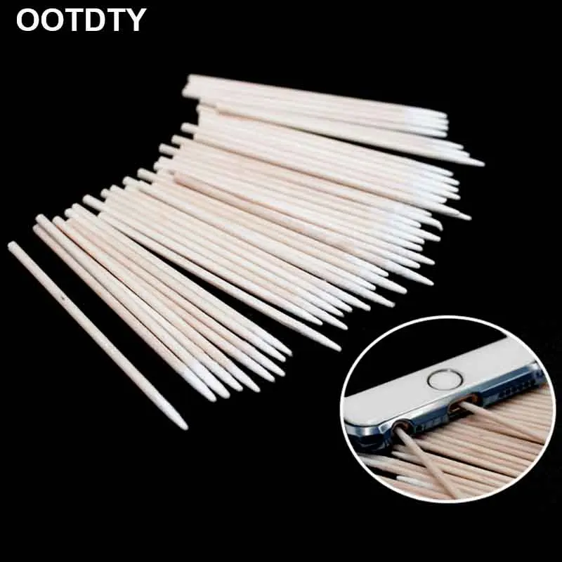 

100Pcs Cotton Disposable Stick Clean Tool for AirPods Earphone Phone Charge Port