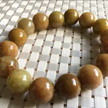 Сертифицированный коричневый зеленый нефритовый жадеит 13 мм бусины браслет эластичный браслет