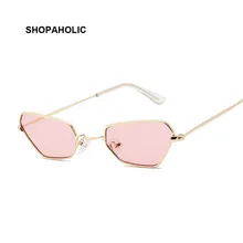Gafas De Sol con forma De ojo De gato para mujer, anteojos De Sol femeninos De diseño De marca, De aleación, De color rosa