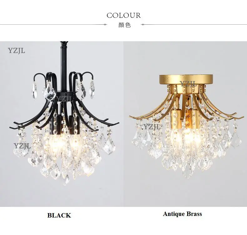 

American Crystal lighting ceiling Nordic Corridor pendant ceiling lamp European creative corridor bedroom lighting pendant bar