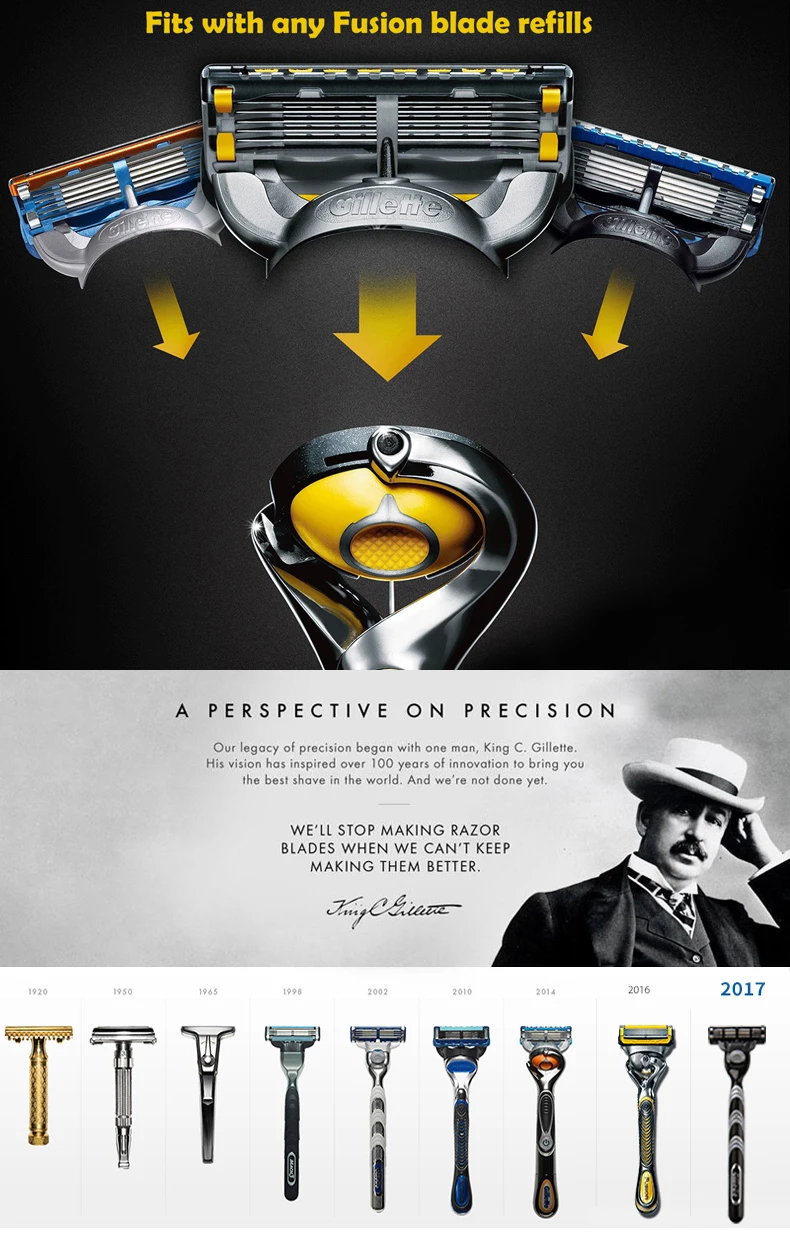 New Arrival Gillette Fusion Proshield Flexball Shaving Razors 1 Razor Holder 1 razor blade For Men Face care Male Shave Shaver-4