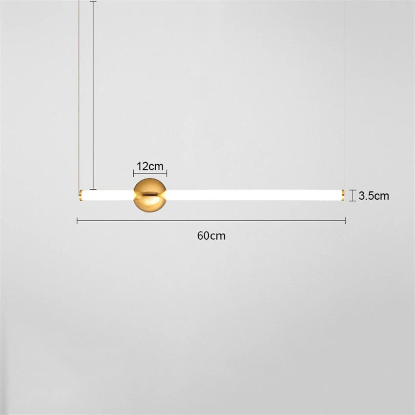 Современный подвесной светильник-труба Orion s для гостиной, Золотой светодиодный подвесной светильник для спальни, кухни, дома, лофт, промышленный декор, светильник, светильники - Цвет корпуса: B1 60CM