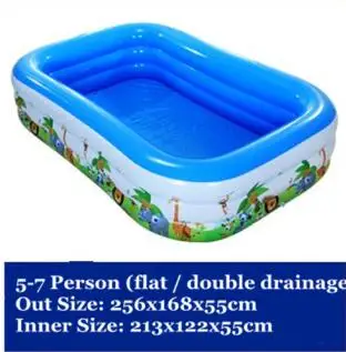 Надувной бассейн для младенцев и детей, большой семейный плавательный бассейн, бассейн для взрослых, утолщенная Ванна - Цвет: 256x168x55cm