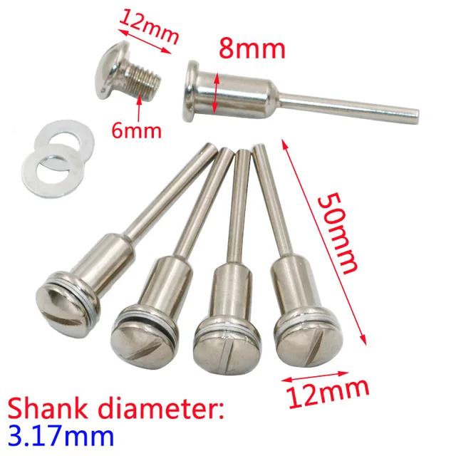 HOEN 5pcs 6mm High Speed Steel Mandrel Dremel Screw Mandrel Shank 6mm