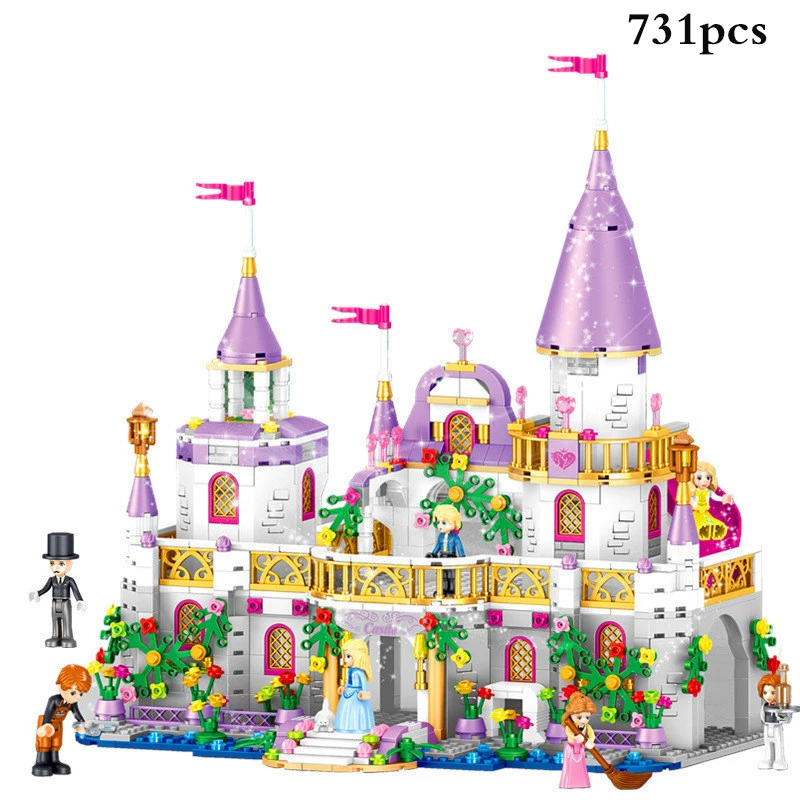 

731pcs Romantic Castle Princess Friend Girl Figures Building Blocks Compatible LegoINGlys City Friends Bricks Toys For Children