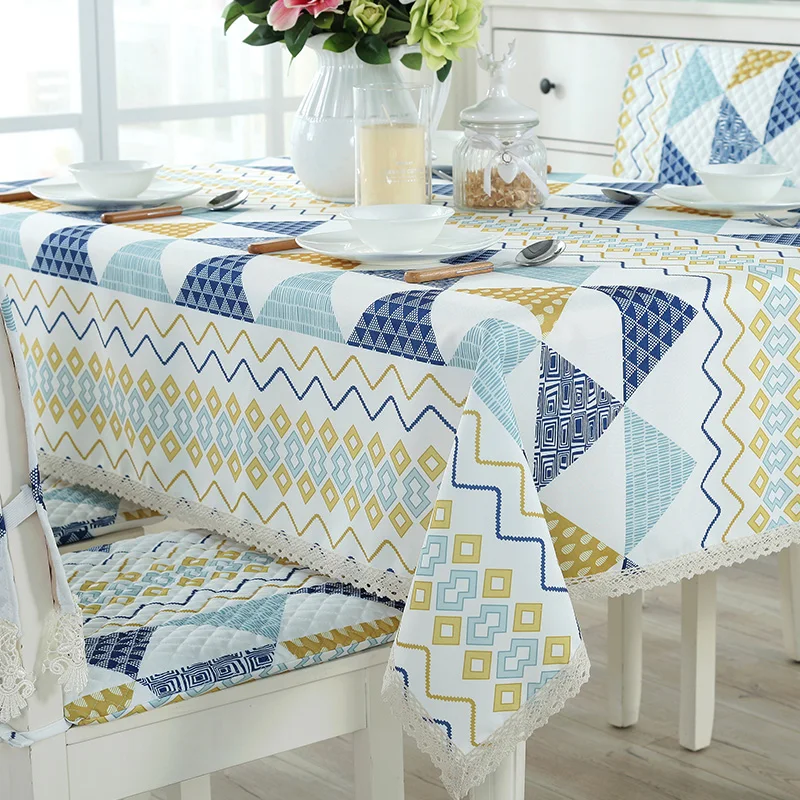 

Waterproof Table Cloth Oilproof Table Covers Floral Printed Lace Edge for Rectangle Table for Home Dining Table Kitchen Washable