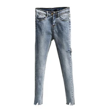 Korean New Spring Summer Women Fashion Jeans Casual Ripped Hole Denim Pants Woman Skinny Trousers Elastic Pencil Pants Korean New Spring Summer Women Fashion Jeans Casual Ripped Hole Denim Pants Woman Skinny Trousers Elastic Pencil Pants