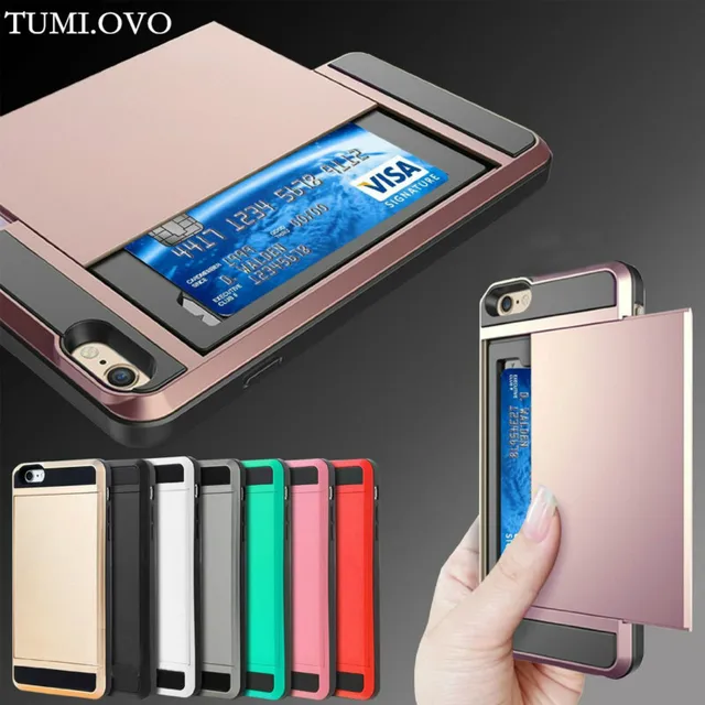 Hybrid Tough Card Storage Armor Phone Case For Samsung Galaxy S8 S9 Plus S6 S7 Edge S4 S5 A3 A5 A7 J3 J5 J7 2016 2017 Cover Capa
