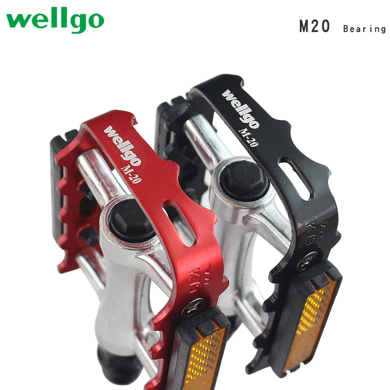 Wellgo M20 Mountain Bicycle Pedals Road Folding Bike Pedal Cycling Bearing Pedals with Anti-counterfeiting sign Bicycle Parts